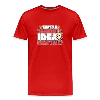 IDEA TERRIBLE - T-shirt bio Premium Homme - rouge - Devant - Damien (186cm)