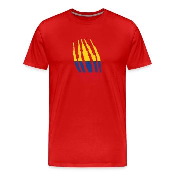 Claw Klaue Risse Herkunft Kolumbien png - Männer Premium Bio T-Shirt - Rot - Vorne - Damien (186cm)