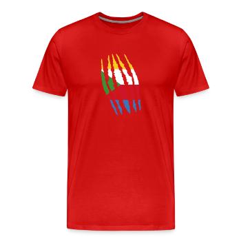 Claw Klaue Risse Herkunft Komoren png - Männer Premium Bio T-Shirt - Rot - Vorne - Damien (186cm)