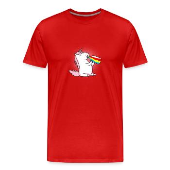 Einhorn Zaubertrank Geschenk - Männer Premium Bio T-Shirt - Rot - Vorne - Damien (186cm)
