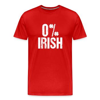0% Irish Shirt - St. Patrick's Day Geschenk - Männer Premium Bio T-Shirt - Rot - Vorne - Damien (186cm)