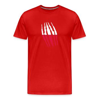 Claw claw cracks origin POLAND polska poland png - Men's Premium Organic T-Shirt - red - Front - Damien (186cm)