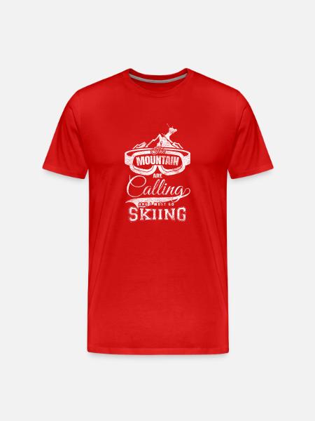 De bergen roepen Gift Ski? - Mannen premium biologisch T-shirt - rood