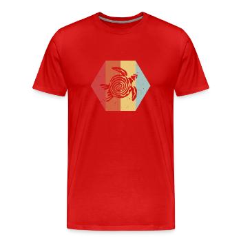 Tortue Vintage - cadeau de couleur rétro - T-shirt bio Premium Homme - rouge - Devant - Damien (186cm)