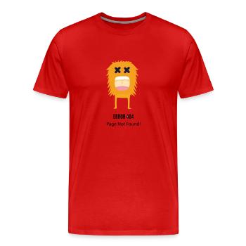 Error 404 - Men's Premium Organic T-Shirt - red - Front - Damien (186cm)