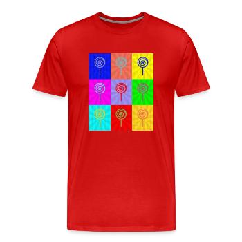 Pop Art - Men's Premium Organic T-Shirt - red - Front - Damien (186cm)