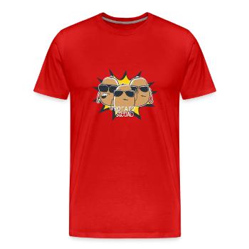 Cadeau d'amants de pommes de terre de pomme de terre d'escouade de pomme de terre - T-shirt bio Premium Homme - rouge - Devant - Damien (186cm)
