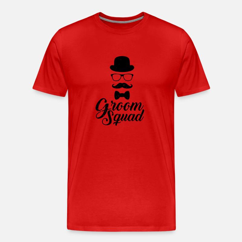 Groom Squad - Gentleman - Nerd - Geschenk - Männer Premium Bio T-Shirt - Rot