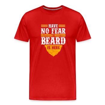 Hab keine Angst - der Bart ist da - Männer Premium Bio T-Shirt - Rot - Vorne - Damien (186cm)