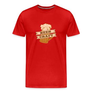 Beer Craft - Bière artisanale - T-shirt bio Premium Homme - rouge - Devant - Damien (186cm)