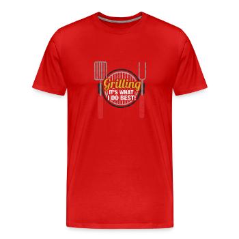 Barbecues - Je peux le faire mieux - T-shirt bio Premium Homme - rouge - Devant - Damien (186cm)