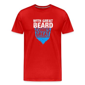 With big beard comes great responsibility - Men's Premium Organic T-Shirt - red - Front - Damien (186cm)