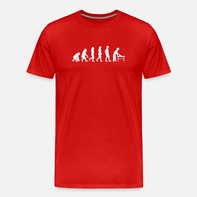 Menuisier - Bois - Menuisier - Cadeaux - Évolution - T-shirt bio Premium Homme - rouge