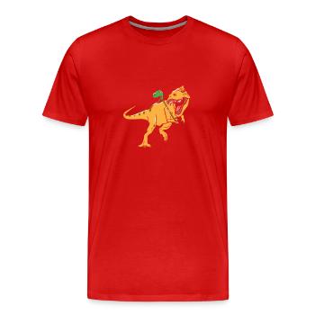 T-Rex - Dinosaure - Tyrannosaure - T-shirt bio Premium Homme - rouge - Devant - Damien (186cm)