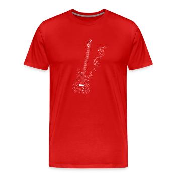 Cadeau Note Guitariste Guitare Guitare électrique Guitare électrique - T-shirt bio Premium Homme - rouge - Devant - Damien (186cm)
