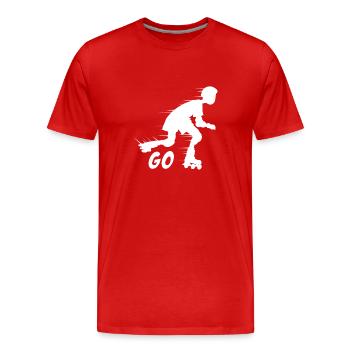 Inlineskater Inlineskaten Geschenk Roller Blades - Männer Premium Bio T-Shirt - Rot - Vorne - Damien (186cm)