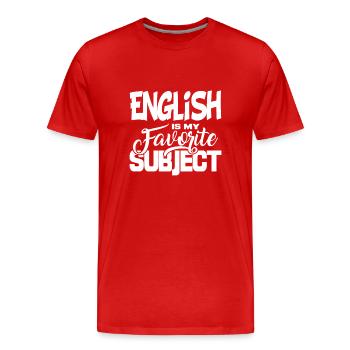 School Subject School Gift Student Subject English - Men's Premium Organic T-Shirt - red - Front - Damien (186cm)