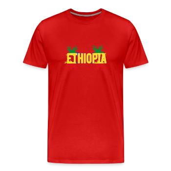 Ethiopia flag fashion - Men's Premium Organic T-Shirt - red - Front - Damien (186cm)