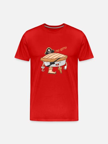 Pie-rate! Pirate cake - biscuit - Men's Premium Organic T-Shirt - red