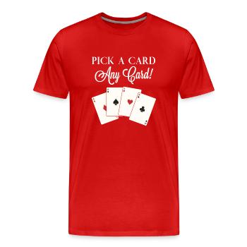 Magic Trick - Card Game - Cards - Sorcery - Men's Premium Organic T-Shirt - red - Front - Damien (186cm)