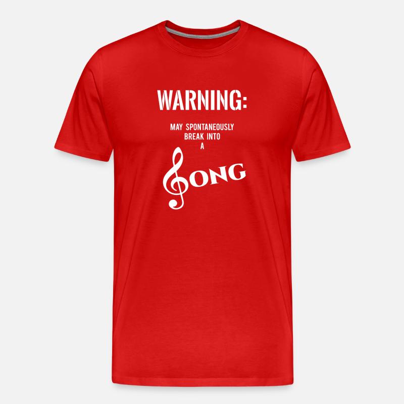 Warnung - Lied - Singen - Notenschlüssel - Männer Premium Bio T-Shirt - Rot
