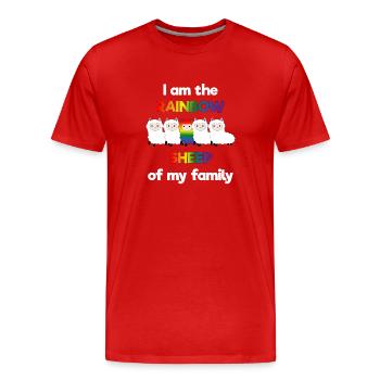 LGBT Gay Gay Lesbiennes Lesbiennes Fun Pride - T-shirt bio Premium Homme - rouge - Devant - Damien (186cm)