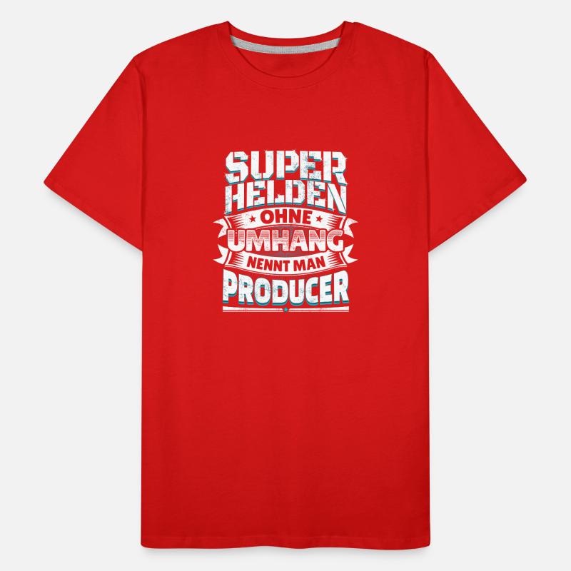 Superheld lustiger Spruch Held Producer Geschenk Männer Premium Bio T-Shirt