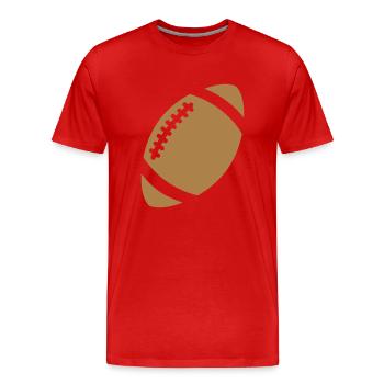 Rugby Ball - Men's Premium Organic T-Shirt - red - Front - Damien (186cm)