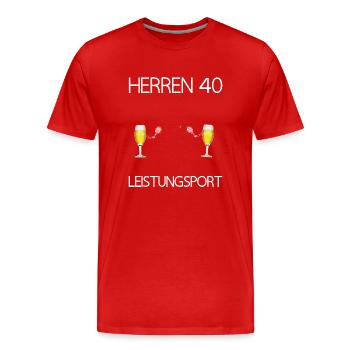 Tennis Herren 40 - Männer Premium Bio T-Shirt - Rot - Vorne - Damien (186cm)