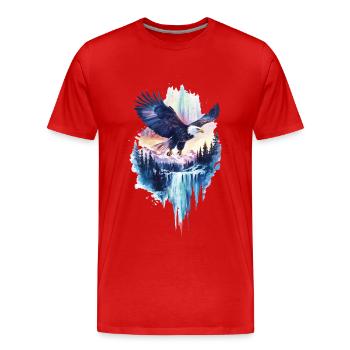 Adler - Männer Premium Bio T-Shirt - Rot - Vorne - Damien (186cm)