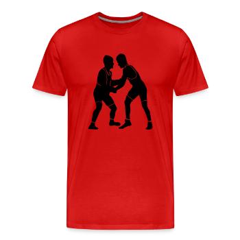 Ringen - Männer Premium Bio T-Shirt - Rot - Vorne - Damien (186cm)