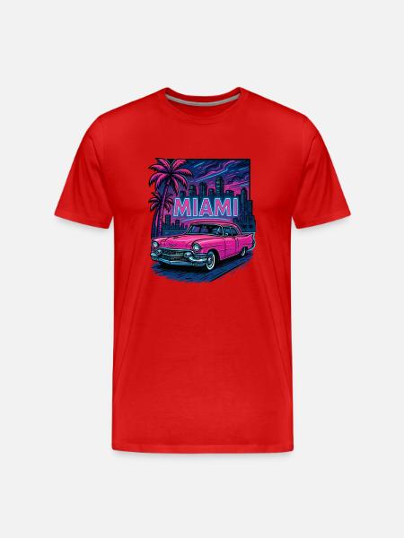 miami stadt - Männer Premium Bio T-Shirt - Rot