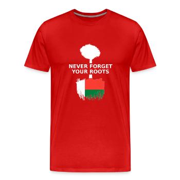 Madagaskar Never Forget Your Roots - Männer Premium Bio T-Shirt - Rot - Vorne - Damien (186cm)