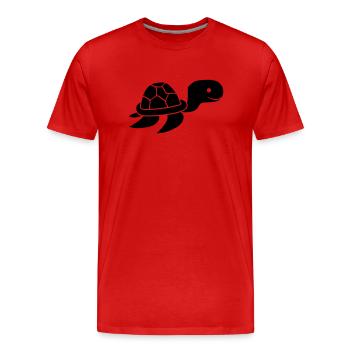noir petit jeune bébé sous l'eau nager plongée mer - T-shirt bio Premium Homme - rouge - Devant - Damien (186cm)