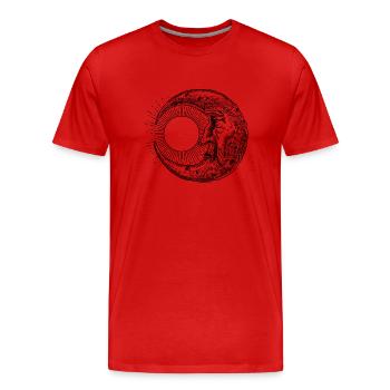 Triste éclipse - T-shirt bio Premium Homme - rouge - Devant - Damien (186cm)