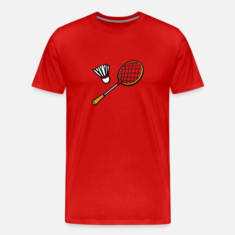 Badminton - Männer Premium Bio T-Shirt - Rot