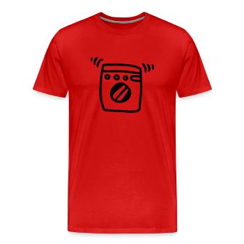 Washing machine - Line - Men's Premium Organic T-Shirt - red - Front - Damien (186cm)