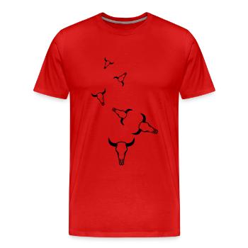 Crâne de vache taureau - T-shirt bio Premium Homme - rouge - Devant - Damien (186cm)