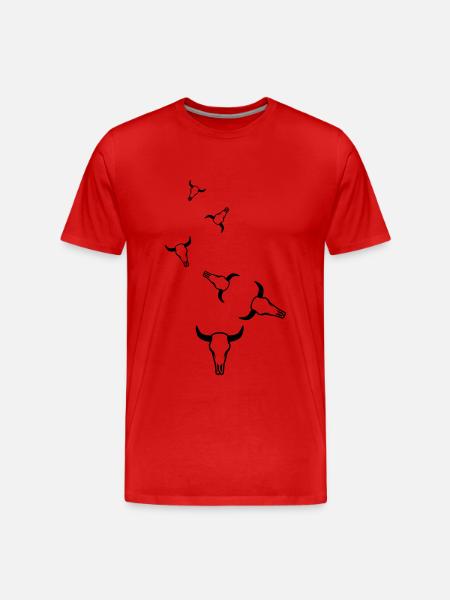 Cow Bull Skull - Men's Premium Organic T-Shirt - red