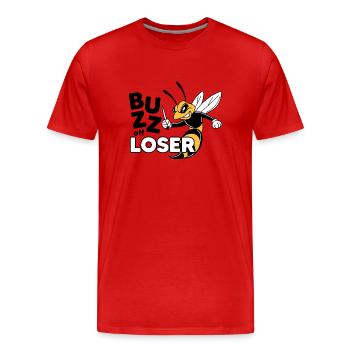 Abeille et perdant - T-shirt bio Premium Homme - rouge - Devant - Damien (186cm)