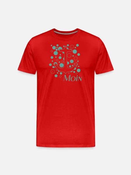 Moin Anker Hamburg Skipper - Männer Premium Bio T-Shirt - Rot