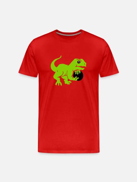 bowling dino (3c) - Men's Premium Organic T-Shirt - red