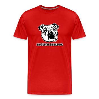 Englische Bulldogge - Männer Premium Bio T-Shirt - Rot - Vorne - Damien (186cm)