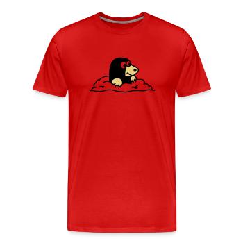 Maulwurf - Männer Premium Bio T-Shirt - Rot - Vorne - Damien (186cm)