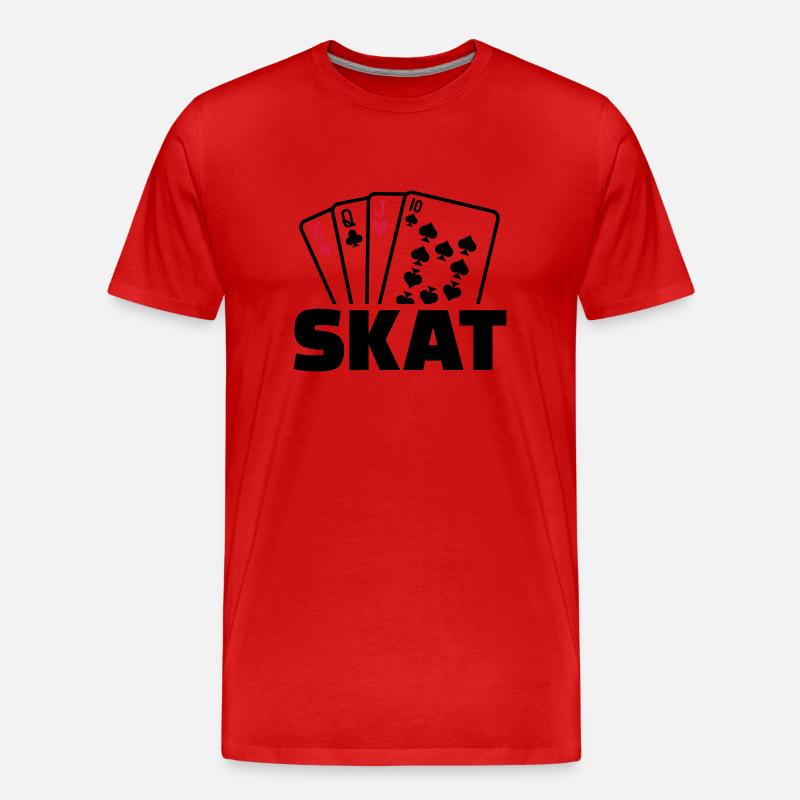 Skat - Männer Premium Bio T-Shirt - Rot