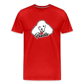 Caniche - T-shirt bio Premium Homme - rouge - Devant - Damien (186cm)