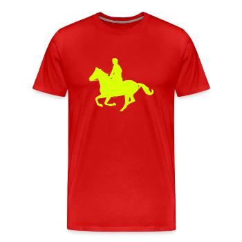 cheval au galop - T-shirt bio Premium Homme - rouge - Devant - Damien (186cm)