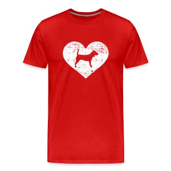 Beagle - T-shirt bio Premium Homme - rouge - Devant - Damien (186cm)
