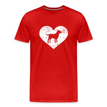 Labrador - Men's Premium Organic T-Shirt - red - Front - Damien (186cm)