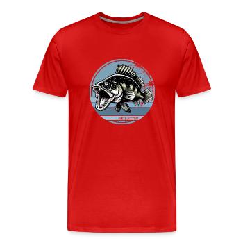 Zander Angeln Raubfisch Fisch - Männer Premium Bio T-Shirt - Rot - Vorne - Damien (186cm)
